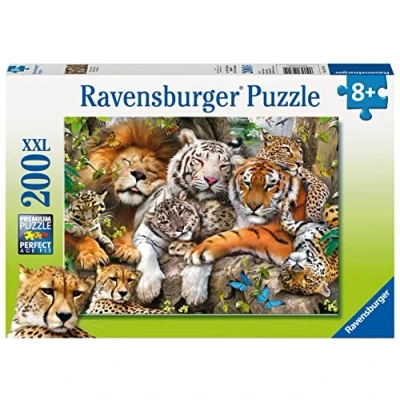 Abbildung von Ravensburger Puzzle Schmusende Raubkatzen 200 Teile, Puzzleteile