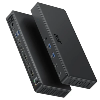 Abbildung von Acer 15 in 1 8K Thunderbolt 4 Dock unterstützt DisplayLink Quad Monitore, USB C Dockingstation, 160 W Netzteil, 40 Gbit/s Datenübertragung, 2,5 Ethernet für MacBook Pro/Air, PC und mehr