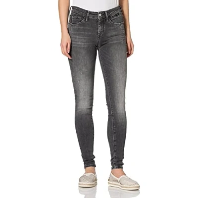 Abbildung von Mavi Adriana Jeans Skinny Fit, Damen, Größe: 30x28, Dark gret distressed glam