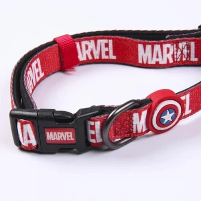 Abbildung von Cerdá for Fan Pets Hochwertiges Hundehalsband mit Marvel Motiven Bedruckt aus 100% Polyester hergestellt, Beständiger Stoff und Kleine Anhänger Metall Offiziell Lizenziert von