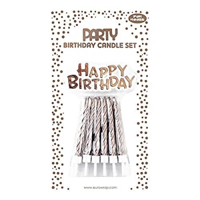 Abbildung von Clairefontaine 26820 RGC Set mit 12 Geburtstagskerze + Schild &quot;Happy Birthday&quot;, deal für Kuchendekoration, Rosa, 1