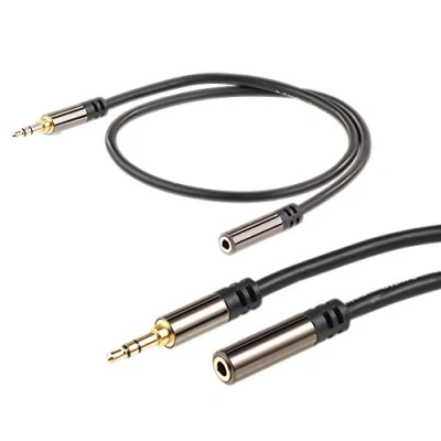Abbildung von auvisio Klinke Kabel: 3,5 mm Klinken Verlängerungskabel, Stereo, 0,5 m, vergoldet (Verlängerungskabel Klinkenstecker, Cinch Lautsprecherkabel Verlängerung)