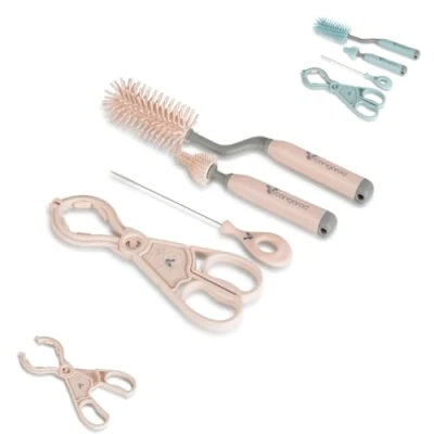 Abbildung von Cangaroo Babyflaschenreinigungsbürsten Set 4 teilig, 2 Bürsten, Strohhalmbürste, Farben:rosa