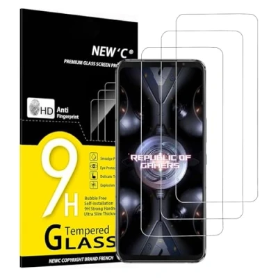 Abbildung von NEW&#039;C 3 Stück, Panzer Schutz Glas für Asus ROG Phone 5 Ultimate, Frei von Kratzern, 9H Härte, HD Displayschutzfolie, 0.33mm Ultra klar, Ultrabeständig