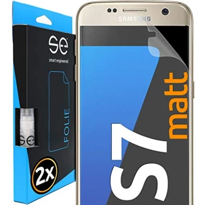 Abbildung von smart engineered [2 Stück Entspiegelte 3D Schutzfolien kompatibel mit Samsung Galaxy S7, hüllenfreundliche matte Displayschutz Folie, Schutz vor Schmutz und Kratzern, kein Schutzglas