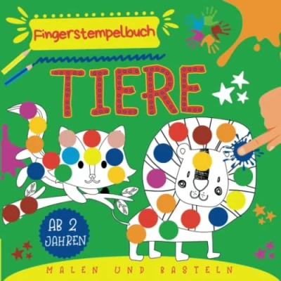 Abbildung von Fingerstempelbuch ab 2 Jahren Tiere: Kreatives Malbuch für Jungen und Mädchen mit Tiermotiven Fingerfarben Stempelbuch Bastelbuch Kinder