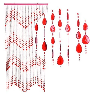 Abbildung von HAB &amp; GUT DV0173 Türvorhang KLUNKER, ROT, 90 x 200 cm Perlenvorhang