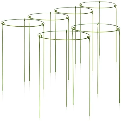 Abbildung von COM FOUR® 6X Blumen und Staudenhalter 28cm Strauchstütze rund Buschstütze für Blumen, Rankengewächse Stauden Ø 18 cm