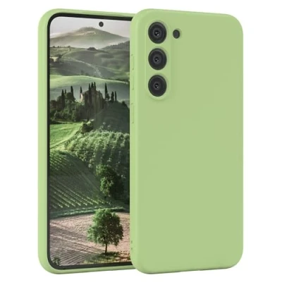 Abbildung von EAZY Case Silikonhülle für Samsung Galaxy S23 Plus Hülle Silikon Grün weich stoßfeste Handyhülle Schutzhülle mit Kameraschutz Dünn Premium Schutz Cover TPU Bumper in Pastellgrün