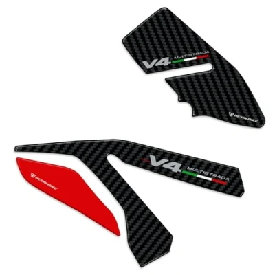Abbildung von Resin Bike Aufkleber Motorrad Kompatibel Mit Ducati Multistrada V4 2024. Fersenschützer vor Stößen und Kratzern. Klebstoff Harz Set Stickers Made in Italy