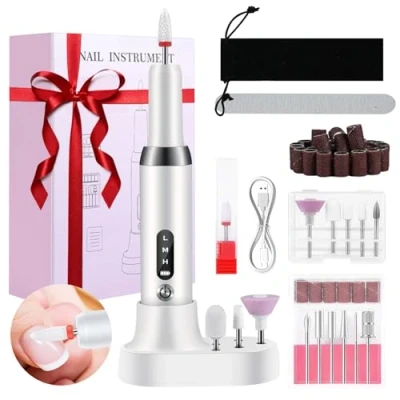 Abbildung von Weinsamkeit Nagelfräser Kabellos, 13 in 1 Professionell für Gelnägel, 20000u/min 3 Geschwindigkeitsstufen Enstellbar, Maniküre und Pediküre Set Elektrisch, Nail Drill Hausgebrauch
