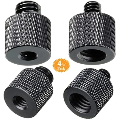 Abbildung von 4 Stück Gewindeadapter 3/8“ auf 1/4“ &amp; 3/8“, Aluminiumlegierung Stativ Schraube Adapter für Kamera, Lautsprecher, Stativ, Mikrofonständer, Kamerastative