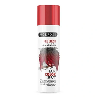 Abbildung von Morfose Temporary Hair Color Spray, 150ml Trendige und lebendige Farben mit bis zu 24 Stunden Halt, einfach durch Waschen entfernen. (Red Crush, 150 ml (1er Pack))