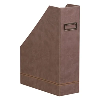 Abbildung von Rhodia 318833C Stehsammler (10 x 25 31 cm, Etikettenhalter, Kunstleder, elegant und praktisch, ideal für Ihr Büro)1 Stück, schokoladenbraun
