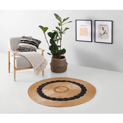 Abbildung von my home Teppich &quot;Naturala, Jute Teppich, handgefertigt&quot;, rund, reines Naturprodukt, Jute, Boho, Wendeteppich, Wohnzimmer, Esszimmer