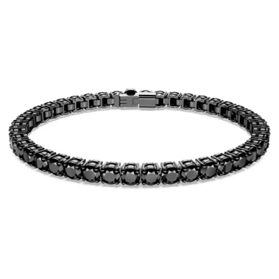 Abbildung von Swarovski Matrix Tennis Round CUT Ruthenium Plated Armband, Damen, Größe: Large, Black