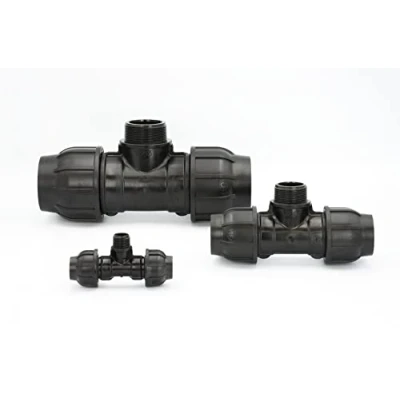 Abbildung von GEBO Steckfitting PE Verschraubung T Stück 20mm x 1/2 Zoll AG Abzweig Rohr