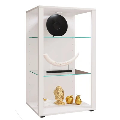 Abbildung von VCM Holz Glas Vitrine Sammelvitrine Glasvitrine Schaukasten Standvitrine Glasol XL Weiß