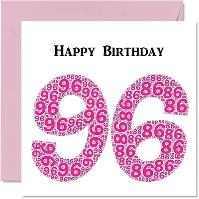Abbildung von lustige Geburtstagskarte zum 96. Geburtstag für Frau Shapecloud Happy Birthday Karte Großvater, Oma, Vater, Mutter, 145 mm x Grußkarten,