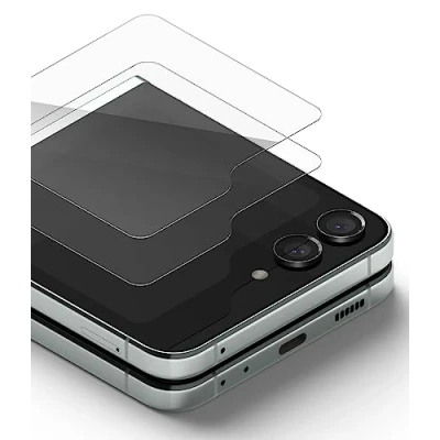 Abbildung von Ringke Front Screen Protector [Cover Display Glass 2 Stück] Kompatibel mit Samsung Galaxy Z Flip 5 (2023) Displayschutzfolie für Frontdisplay