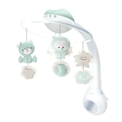 Abbildung von Infantino 3 in 1 Projektor Musik Mobile, Umwandelbares Lichtprojektor für Tisch &amp; Kinderbett mit Weckmodus zur Tageslichtsimulation, Inkl. 6 Melodien 4 Naturgeräuschen, Salbei