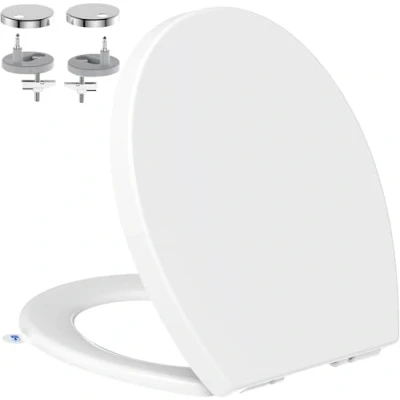 Abbildung von YEAUPE PRO WC Sitz, Absenkautomatik, hygienischer Hebegriff, Schnellverschluss Scharniere, verstellbares ABS Klo Toulet für Badezimmer, Schüsseldeckel, strapazierfähig, 150 kg, einfache Reinigung,