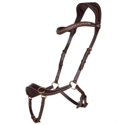 Abbildung von QHP Gebisslose Leder Trense Anatomical (Warmblut, braun)
