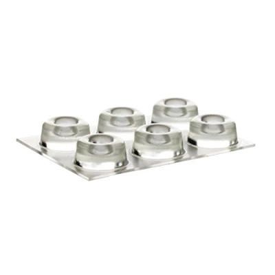 Abbildung von homeXpert 6 Stück Schutzpuffer Clear Sofo, Anschlagpuffer, Möbelpuffer, Anschlagdämpfer, transparent, selbstklebend, Ø 22,3 mm, Höhe: 10,1 mm