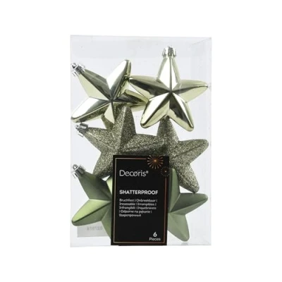 Abbildung von Stern Kunststoff l2b7.5h7.5 cm rsmrn 6pcs Weihnachten Decoris