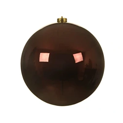 Abbildung von Kaemingk Weihnachtskugeln Kunststoff 20cm x 1 Stück Christbaumkugeln XXL bruchsicher Dunkelbraun Rotholz