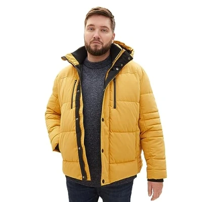 Abbildung von TOM TAILOR Herren 1039930 Winterjacke mit Abnehmbarer Kapuze, 10533 golden Fall, 5XL