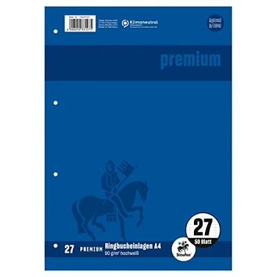 Abbildung von 10 x Staufen Ringbucheinlage A4 90g/qm 50 Blatt 4 fach gelocht liniert