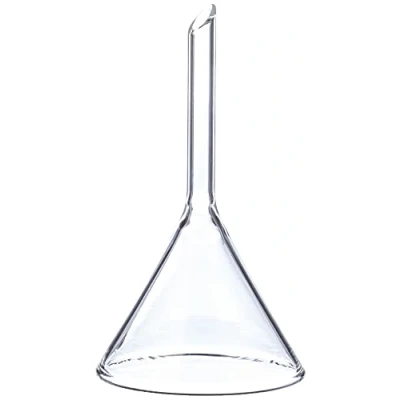 Abbildung von neoLab Trichter aus hitzebeständigem Kalk Natron Glas und kurzem Stiel Glastrichter 60 Winkel mit Ø55mm &amp; Stiellänge Kleiner transparenter Chemietrichter für Laborarbeit Schulunterricht