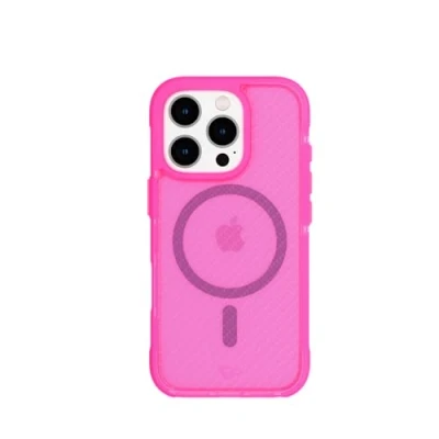 Abbildung von tech21 EvoArmor für iPhone 16 Pro kompatibel mit MagSafe Aufprallschutz Hülle 21x Militärstandard getestet in Rosa
