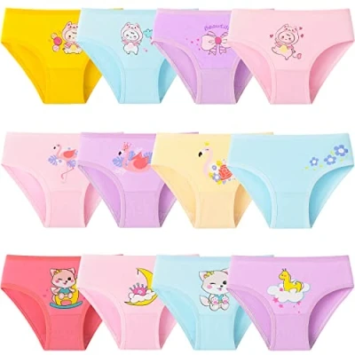 Abbildung von Adorel Mädchen Slips Baumwolle Unterhosen Höschen 12er Pack Tierwelt 98 104 EU (Herstellergröße S)