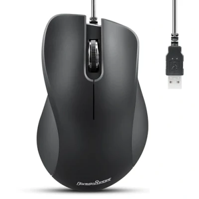 Abbildung von Perixx PERIMICE 221U Kabelgebundene Ergonomische USB Maus Optisches Design mit 1000 DPI 1,5 Meter Kabel Schwarz