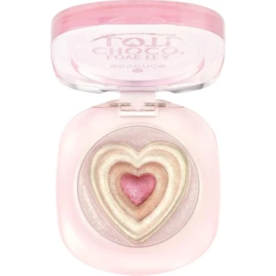 Abbildung von essence LOVE IT A CHOCO&#039; LOT! highlighter glaze, Nr. 01, Gold, strahlend, schimmernd, vegan, ölfrei, ohne Parabene, Mikroplastikpartikel, 1er Pack (6g)