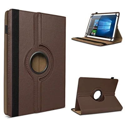 Abbildung von UC Express Schutzhülle kompatibel mit Acepad A145 A130 A14 Hülle Tasche Universal Tablet Kunstleder Standfunktion 360 Drehbar Cover Case, Farben:Braun