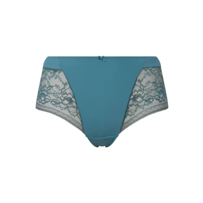 Abbildung von Ulla Popken Floral Sheer Hipster Slip, Damen, Größe: 58/60, Teal