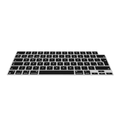 Abbildung von kwmobile Silikon Tastaturschutz QWERTY (Spanien) kompatibel mit Apple MacBook Air 13.6 M3 2024 A3113 in Schwarz