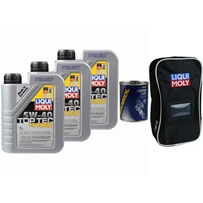 Abbildung von 3L Motoröl Liqui Moly Top Tec 4100 5W 40 1x MANNOL Motor Flush ADDITIV Tasche