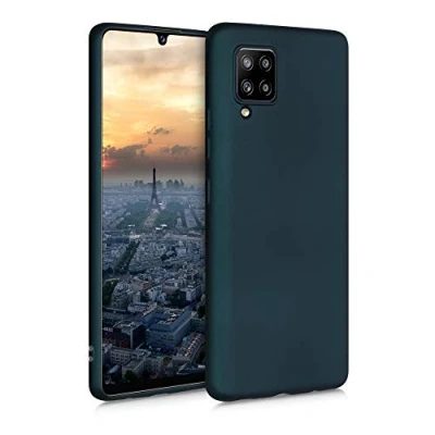 Abbildung von kwmobile Case kompatibel mit Samsung Galaxy A42 5G Hülle Schutzhülle aus Silikon metallisch schimmernd Handyhülle Metallic Petrol