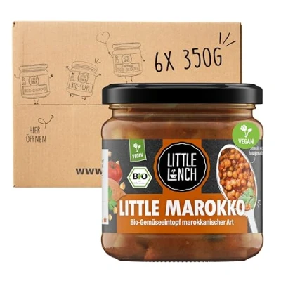 Abbildung von Little Lunch Bio Eintopf Marrokanisch, Kichererbsen, Linsen, 100 Prozent Qualität, Vegan, Ohne zugesetzten Zucker, Laktosefrei, Keine künstlichen Zusätze, 6 x 350g