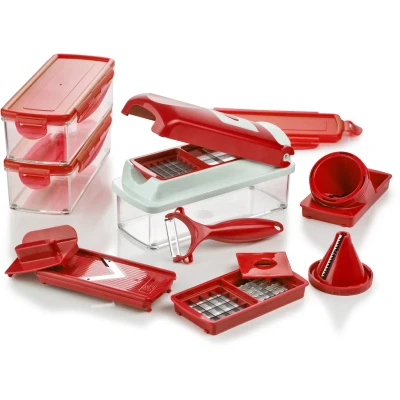 Abbildung von Genius Nicer Dicer Smart Julietti (16 Teile) Gemüseschneider Spiralschneider Multifunktionsschneider Mandoline Zerkleinerer manuell zum Schneiden Würfeln Hobeln Schälen Julienne