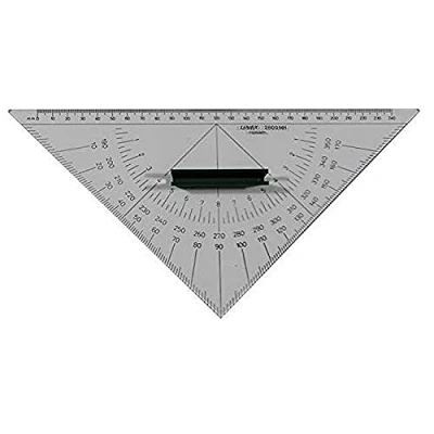 Abbildung von Linex 2800MH Nautischer Winkelmesser, Navigation Kursdreieck, 28 cm mit Griff, Längenmaßskala 240mm