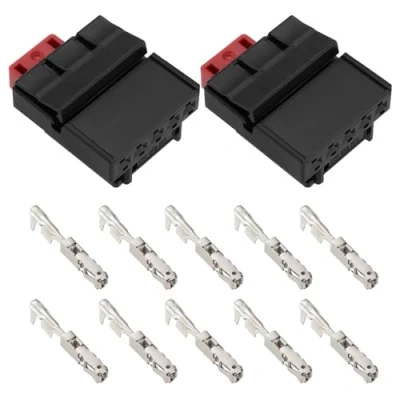 Abbildung von VGOL 2 Sätze Rücklicht Kabelbaumstecker Buchse 5 poliger Stecker mit Klemmen 5K0972705 Kompatibel Volkswagen Audi
