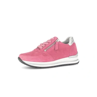 Abbildung von Gabor Damen Low Top Sneaker, Frauen Halbschuhe,Komfortable Mehrweite (H),straßenschuhe,Strassenschuhe,Camelia/Silber(pf),43 EU / 9 UK