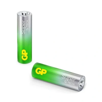 Abbildung von GP Super Alkaline Batterien AA Mignon, LR06, 1,5V, 2 Stück in Schrumpfverpackung, ideal für Die Stromversorgung von Geräten des täglichen Bedarfs Neue G TECH Technologie