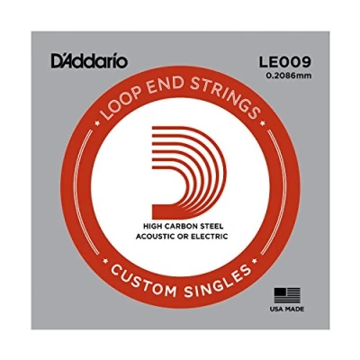 Abbildung von D&#039;Addario LE009 Plain Steel Saiten mit Loop End 0,02 cm (,009 Zoll) Einzelsaite