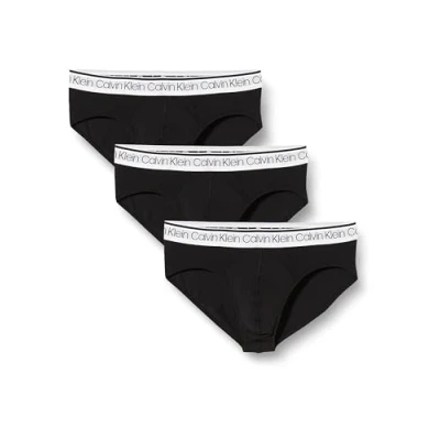 Abbildung von Calvin Klein Herren Surge Hip Brief 3pk Briefs Exclusives, Black W/ White Wb, S (3er pack)